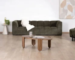 Meuble House Canapé 3 places tissu bouclette vert 