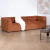 Meuble House Canapé 3 places tissu bouclette rouille "Enjoy Home"