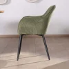 Meuble House Chaise contemporaine avec accoudoirs "Scotty" en velours vert kaki et pieds métal noir