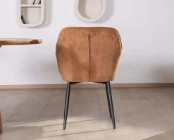 Meuble House Chaise contemporaine en velours cuivré avec accoudoirs 