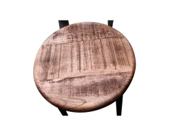 Meuble House Chaise de bar pour îlot métal noir et bois exotique 