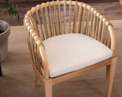 Meuble House Chaise de jardin en teck et rotin "Wilma" Best