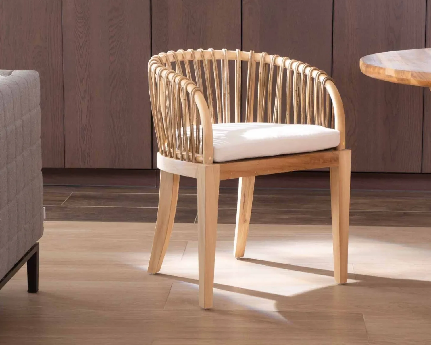 Meuble House Chaise de jardin en teck et rotin "Wilma" Best