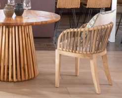 Meuble House Chaise de jardin en teck et rotin