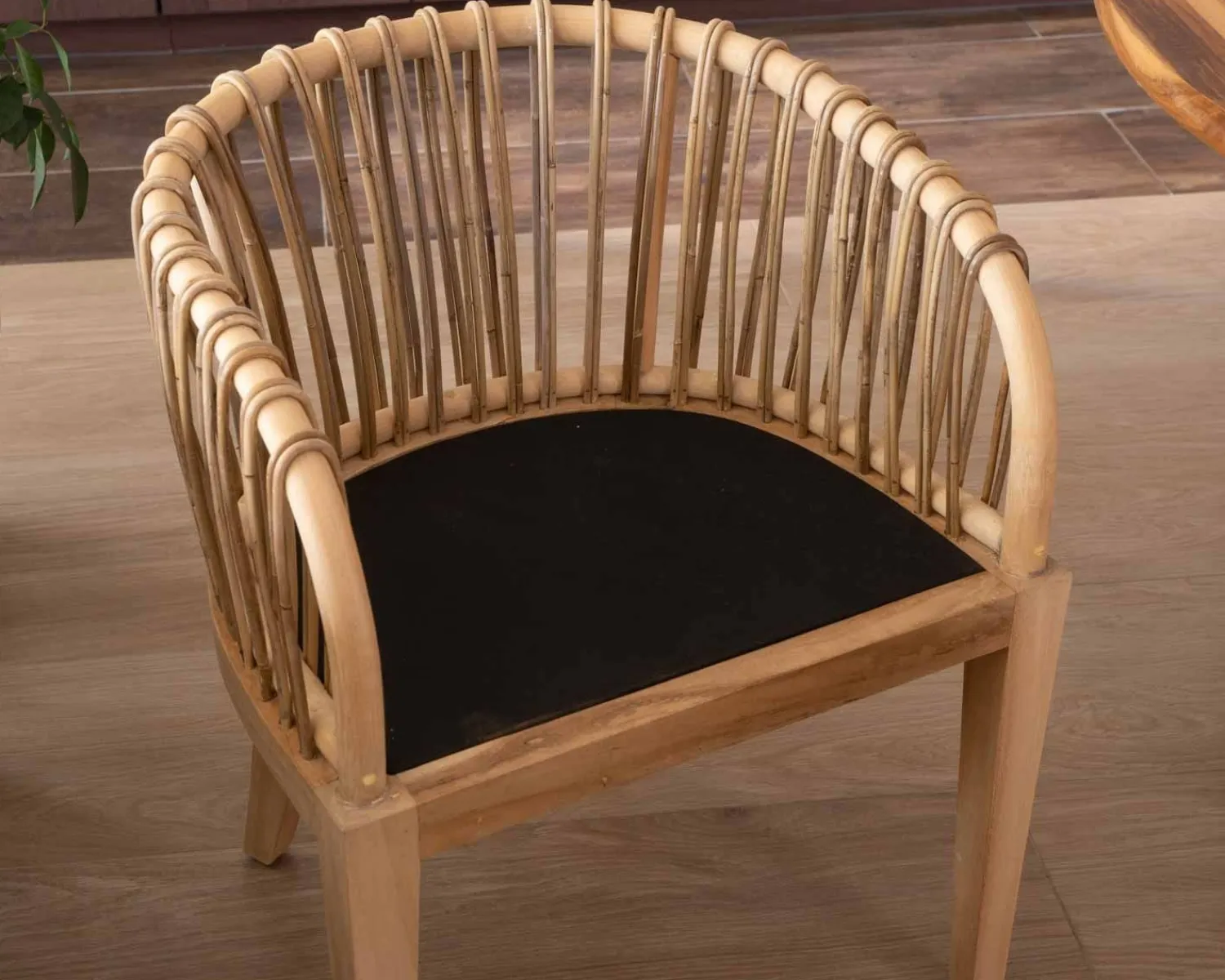 Meuble House Chaise de jardin en teck et rotin "Wilma" Best