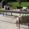 Meuble House Chaise de repas confortable et haut de gamme en teck sablé avec coussins beiges "Vérone" Best