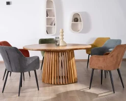 Meuble House Chaise de repas contemporaine en tissu velours gris foncé 