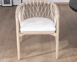 Meuble House Chaise de repas en bois et corde tressée "Katue" Discount