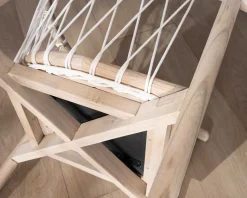 Meuble House Chaise de repas en bois et corde tressée