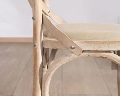 Meuble House Chaise de repas esprit bistrot en chêne et assise tissu