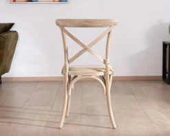 Meuble House Chaise de repas esprit bistrot en chêne et assise tissu