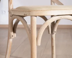 Meuble House Chaise de repas esprit bistrot en chêne et assise tissu