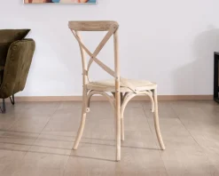 Meuble House Chaise de repas esprit bistrot en chêne et assise tissu