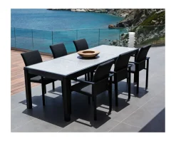 Meuble House Chaise extérieure noire avec tissu Sunbrella "Terrasse" Clearance