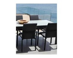 Meuble House Chaise extérieure noire avec tissu Sunbrella 