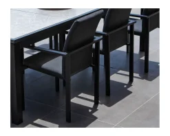 Meuble House Chaise extérieure noire avec tissu Sunbrella 