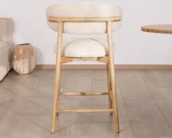 Meuble House Chaise haute style scandinave "Isadora" en bois et tissu bouclette Online
