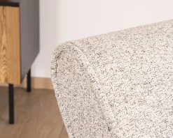 Meuble House Chaise longue d'intérieur design en tissu tramé blanc cassé
