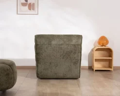 Meuble House Chaise longue d'intérieur design en tissu chenillé vert foncé