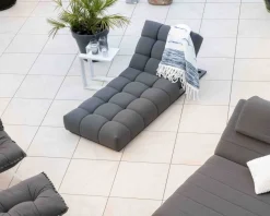 Meuble House Chaise longue haut de gamme en tissu Sunbrella gris foncé 