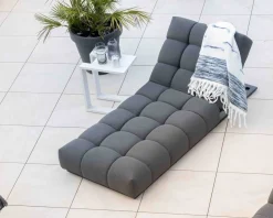 Meuble House Chaise longue haut de gamme en tissu Sunbrella gris foncé 