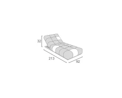 Meuble House Chaise longue haut de gamme en tissu Sunbrella gris foncé 