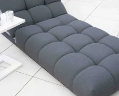Meuble House Chaise longue haut de gamme en tissu Sunbrella gris foncé 
