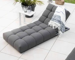 Meuble House Chaise longue haut de gamme en tissu Sunbrella gris foncé 
