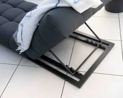 Meuble House Chaise longue haut de gamme en tissu Sunbrella gris foncé 