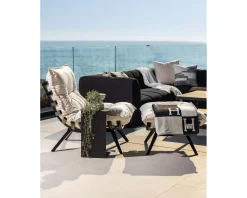 Meuble House Chaise longue haut de gamme modulaire structure aluminium noire "Lisca" Online