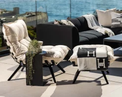 Meuble House Chaise longue haut de gamme modulaire structure aluminium noire