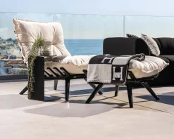 Meuble House Chaise longue haut de gamme modulaire structure aluminium noire