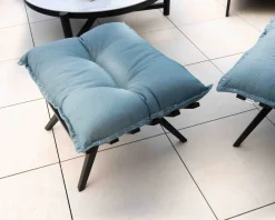 Meuble House Chaise longue haut de gamme turquoise et noire avec repose-pieds modulaire 