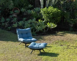 Meuble House Chaise longue haut de gamme turquoise et noire avec repose-pieds modulaire 