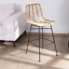 Meuble House Chaise mi-hauteur en rotin et pieds métal "Coco" Clearance