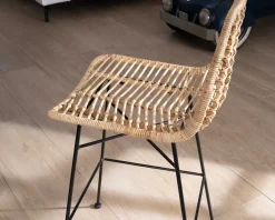 Meuble House Chaise mi-hauteur en rotin et pieds métal "Coco" Clearance