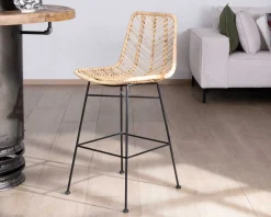 Meuble House Chaise mi-hauteur en rotin et pieds métal