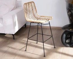Meuble House Chaise mi-hauteur en rotin et pieds métal
