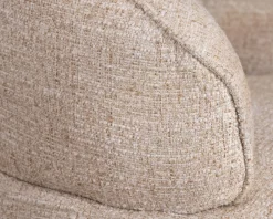 Meuble House Chauffeuse effet boule avec surpiqures en tissu bouclette beige tramé