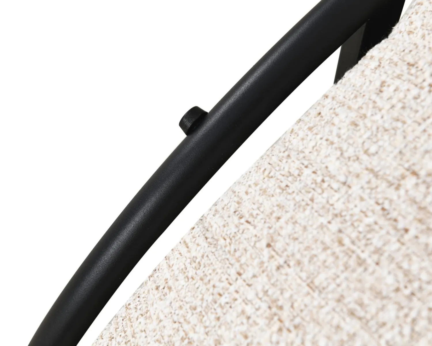 Meuble House Chauffeuse effet boule avec surpiqures en tissu bouclette beige tramé "Sweet Culture" esprit cocoon New