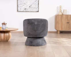 Meuble House Chauffeuse pivotante 360° en tissu chenillé gris "Ladoga" Online