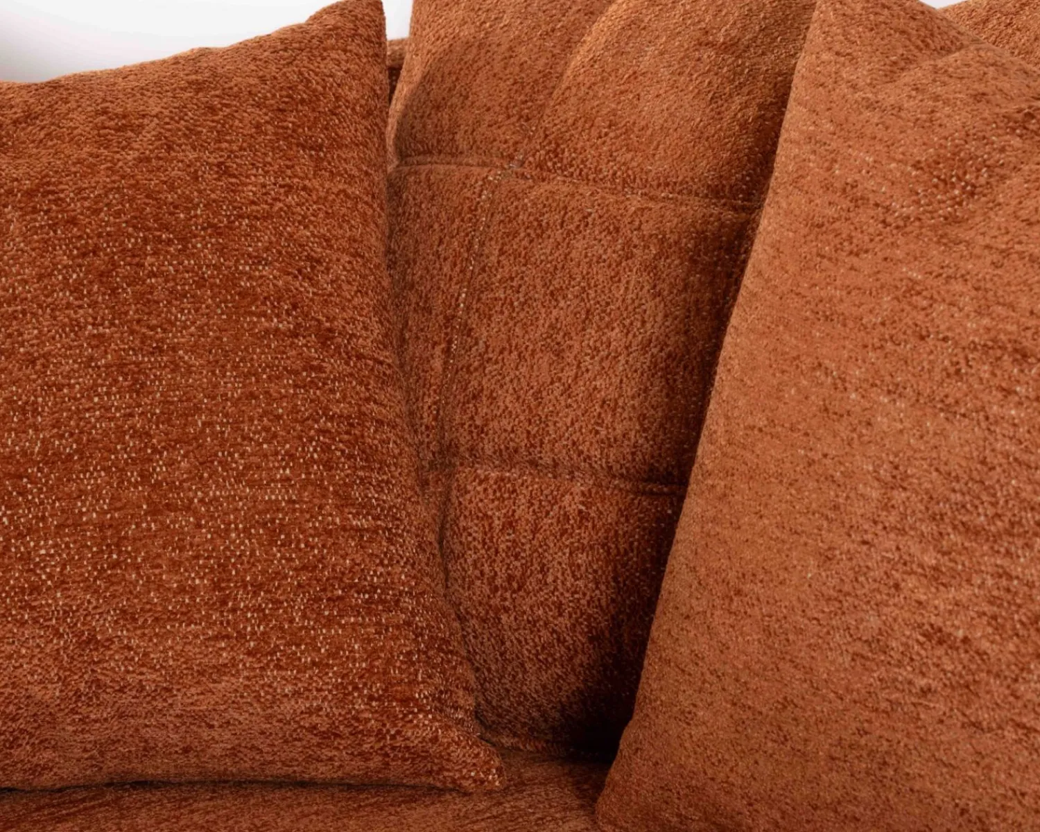 Meuble House Chauffeuse XL 120 cm ultra confort avec coussins coordonnés "Sweet Culture" en tissu bouclette terracotta Clearance