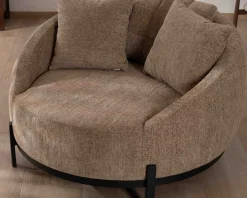 Meuble House Chauffeuse XL en tissu bouclette taupe