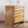 Meuble House Commode design rétro avec façades cannelées "Céresto" 3 grands tiroirs New