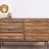 Meuble House Commode en manguier et pieds métal style rétro "Presto" 6 tiroirs demi largeur Sale