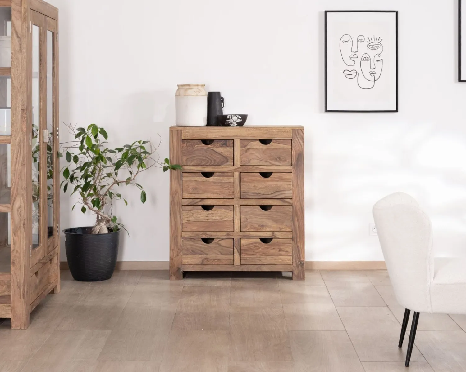 Meuble House Commode en palissandre à 8 tiroirs "Kalanohé" Clearance
