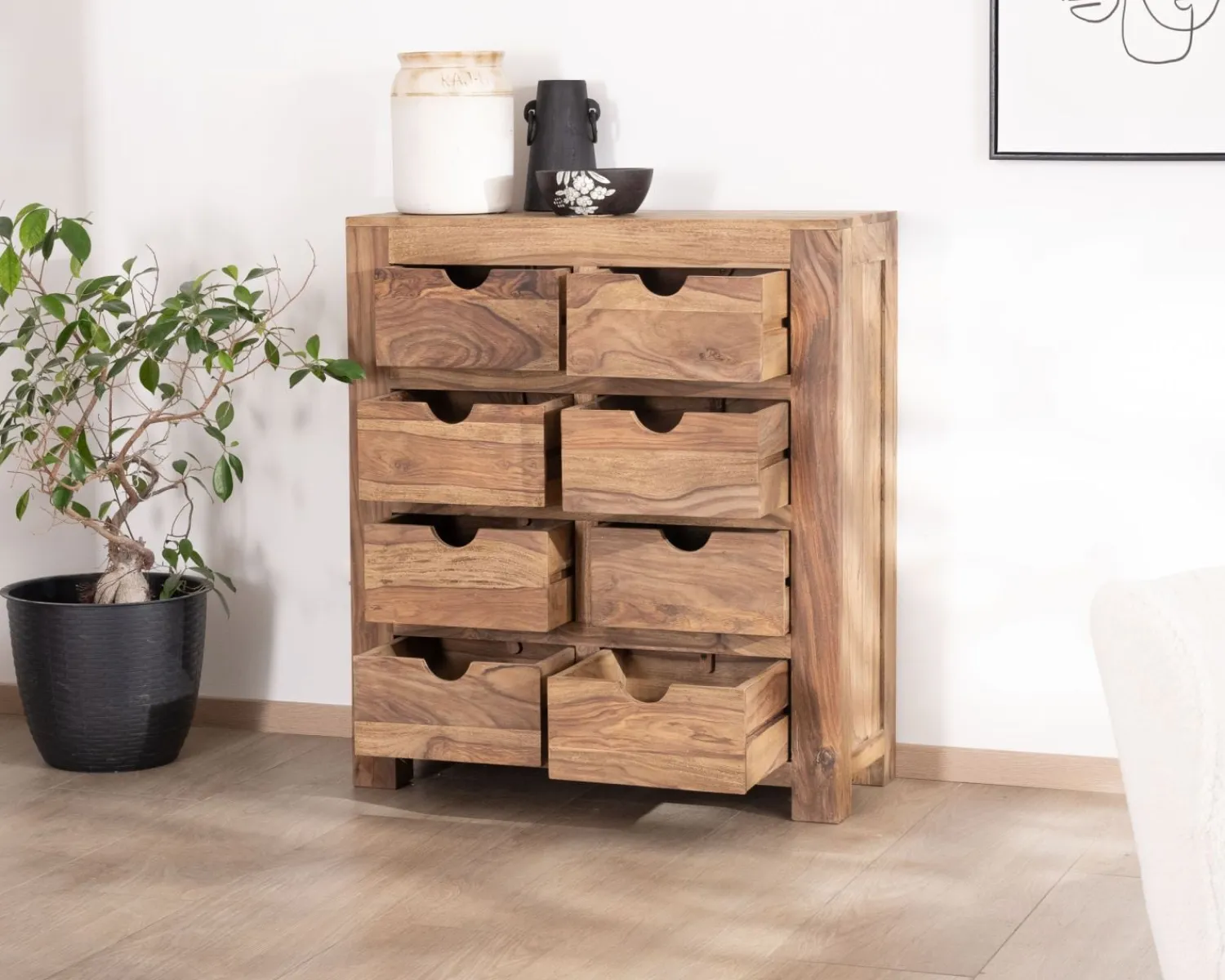 Meuble House Commode en palissandre à 8 tiroirs "Kalanohé" Clearance