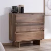 Meuble House Commode esprit Japandi en manguier massif "Geta" 3 tiroirs large ouverture Best