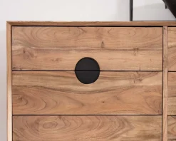 Meuble House Commode rétro 8 tiroirs en acacia naturel 