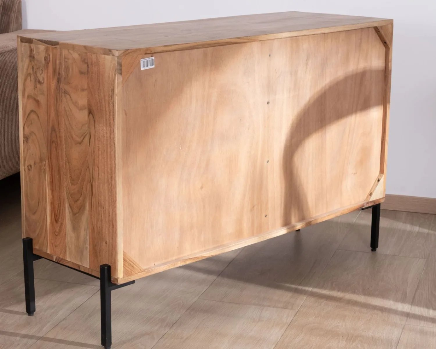 Meuble House Commode 6 tiroirs "Conoa" acacia et pieds métal noir Best